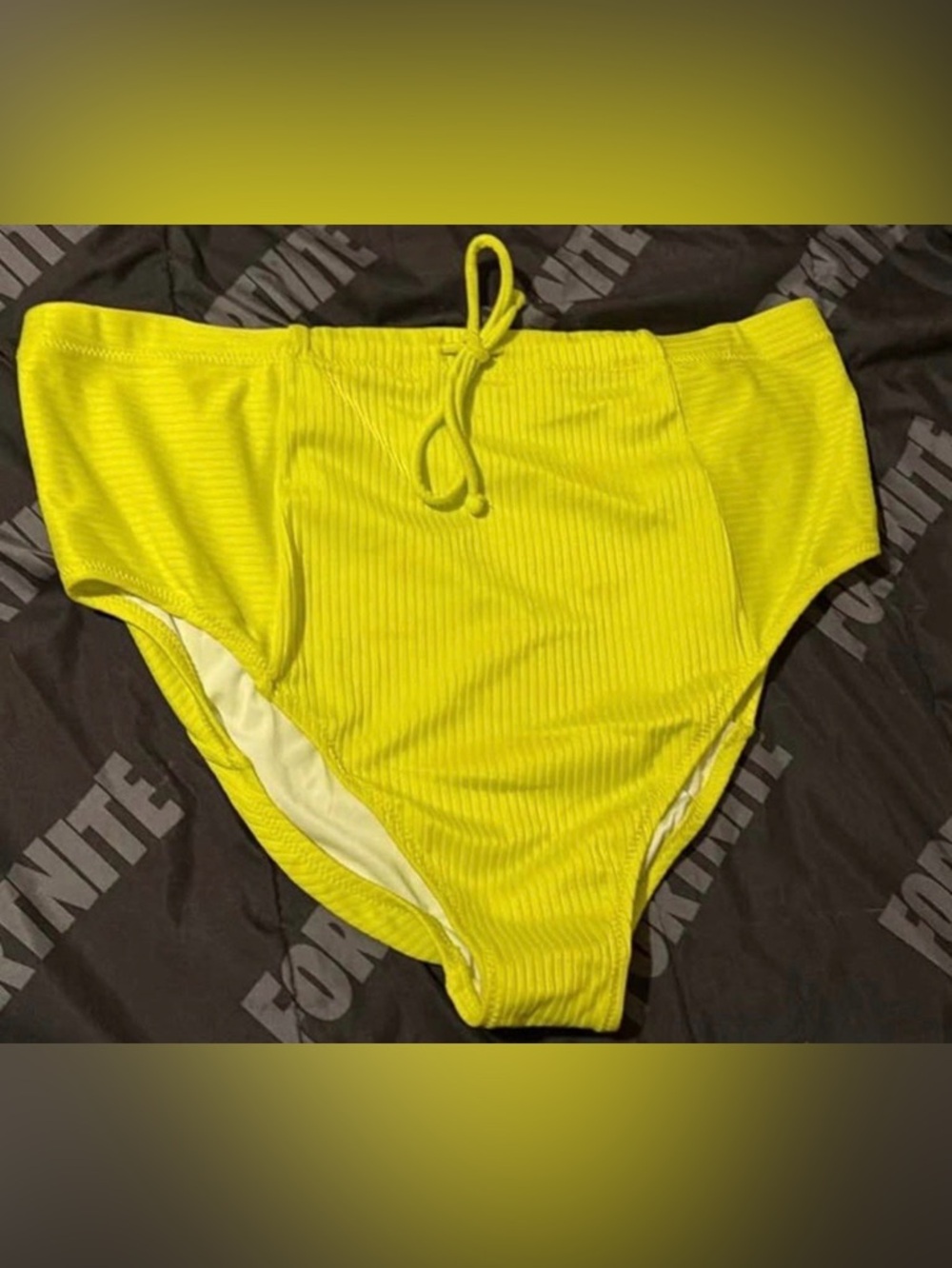 Neon Woman Swimsuit High Waisted Bottoms